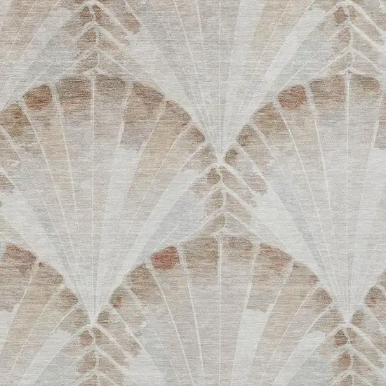 Beige And Brown Seashell Washable Indoor Outdoor Area Rug Photo 2