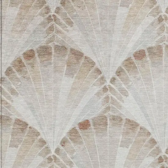 Beige And Brown Seashell Washable Indoor Outdoor Area Rug Photo 2