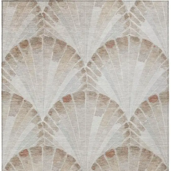 Beige And Brown Seashell Washable Indoor Outdoor Area Rug Photo 2