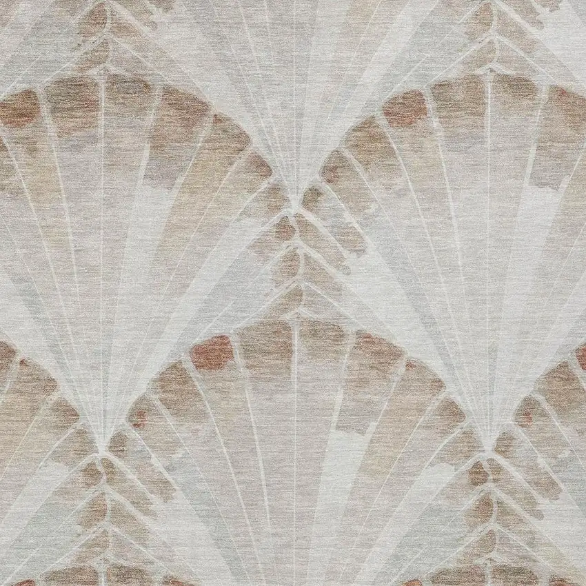 Beige And Brown Seashell Washable Indoor Outdoor Area Rug Photo 2