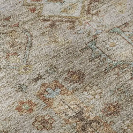 Beige And Brown Southwestern Washable Area Rug With UV Protection Photo 8