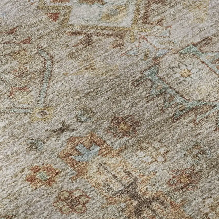 Beige And Brown Southwestern Washable Area Rug With UV Protection Photo 8