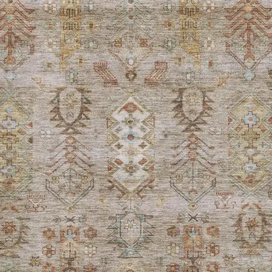 Beige And Brown Southwestern Washable Area Rug With UV Protection Photo 3