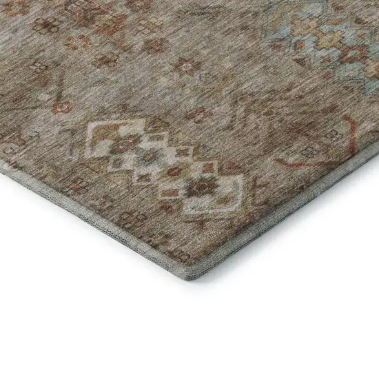 Beige And Brown Southwestern Washable Area Rug With UV Protection Photo 7