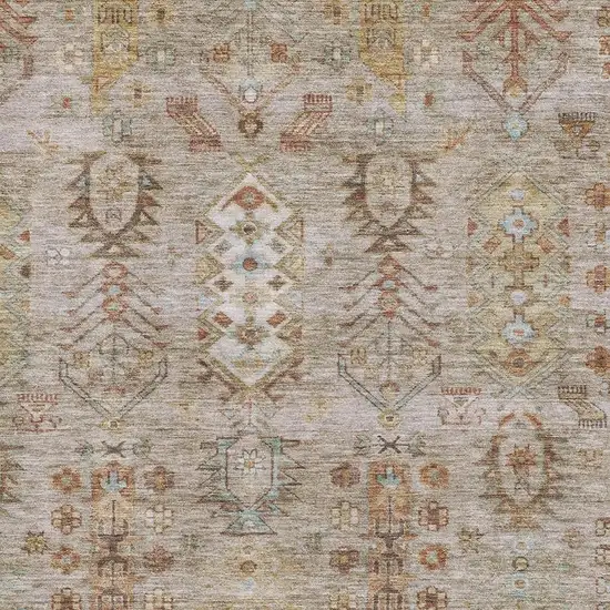 Beige And Brown Southwestern Washable Area Rug With UV Protection Photo 3