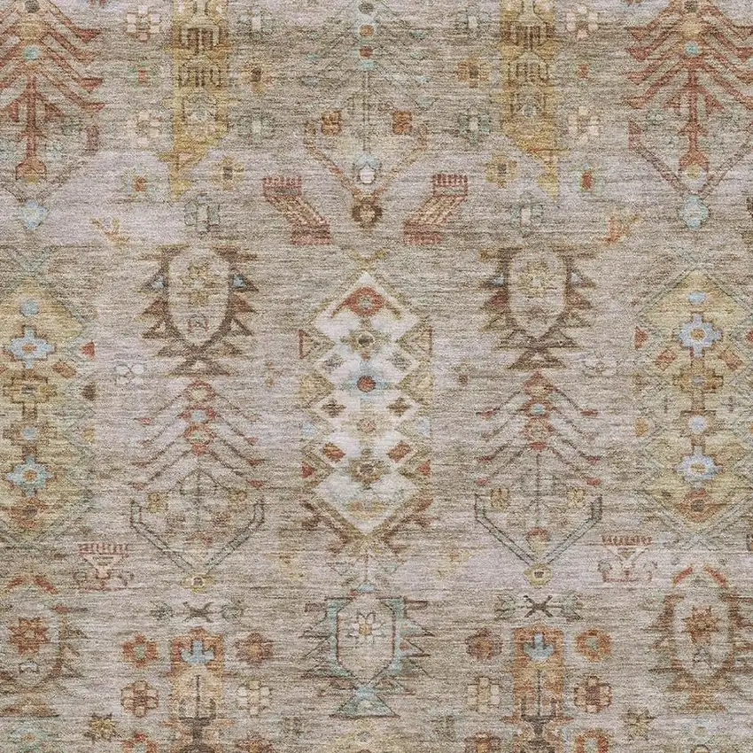 Beige And Brown Southwestern Washable Area Rug With UV Protection Photo 3