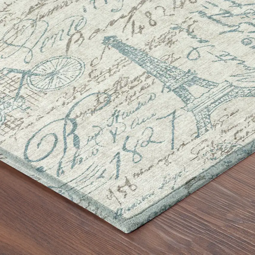 Beige And Brown Southwestern Washable Indoor Outdoor Area Rug Photo 4