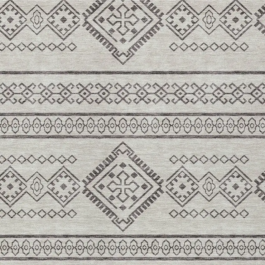 Beige And Brown Southwestern Washable Indoor Outdoor Area Rug Photo 5
