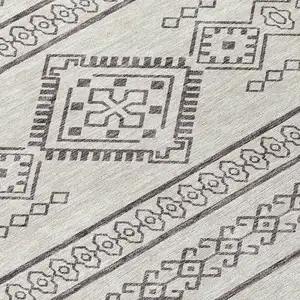 Photo of Beige And Brown Southwestern Washable Indoor Outdoor Area Rug