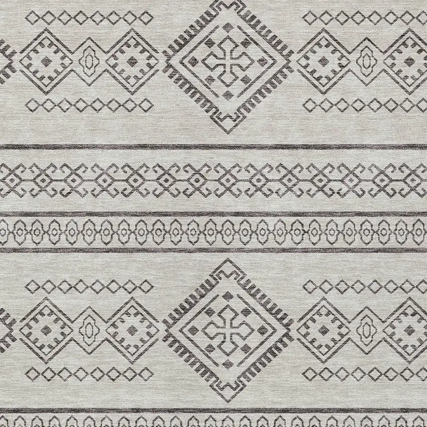 Beige And Brown Southwestern Washable Indoor Outdoor Area Rug Photo 5