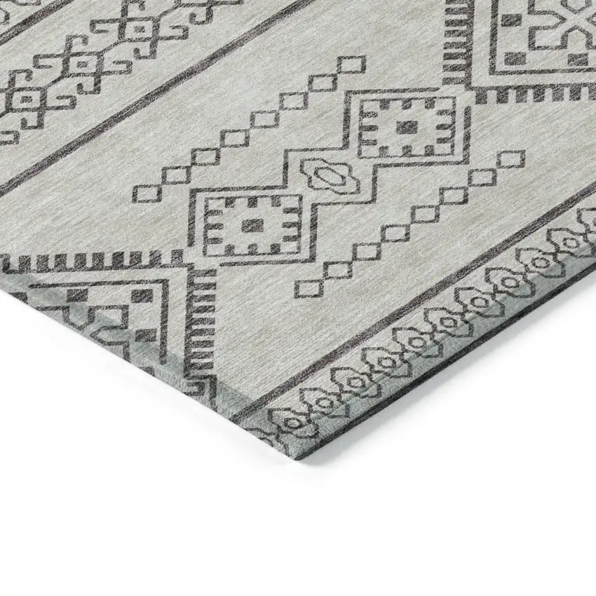 Beige And Brown Southwestern Washable Indoor Outdoor Area Rug Photo 4