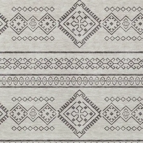 Beige And Brown Southwestern Washable Indoor Outdoor Area Rug Photo 5