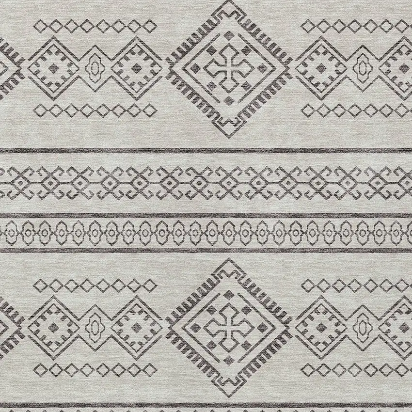 Beige And Brown Southwestern Washable Indoor Outdoor Area Rug Photo 5