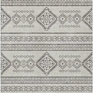 Photo of Beige And Brown Southwestern Washable Indoor Outdoor Area Rug