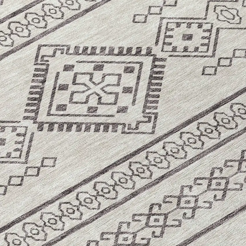 Beige And Brown Southwestern Washable Indoor Outdoor Area Rug Photo 6