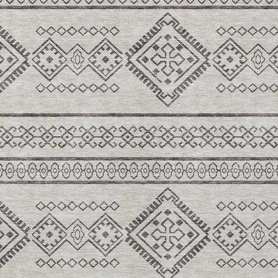 Beige And Brown Southwestern Washable Indoor Outdoor Area Rug Photo 5
