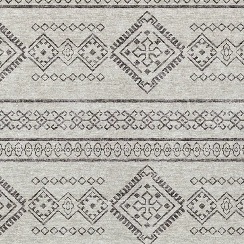 Beige And Brown Southwestern Washable Indoor Outdoor Area Rug Photo 5