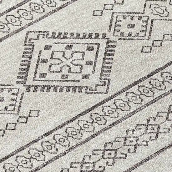 Beige And Brown Southwestern Washable Indoor Outdoor Area Rug Photo 6