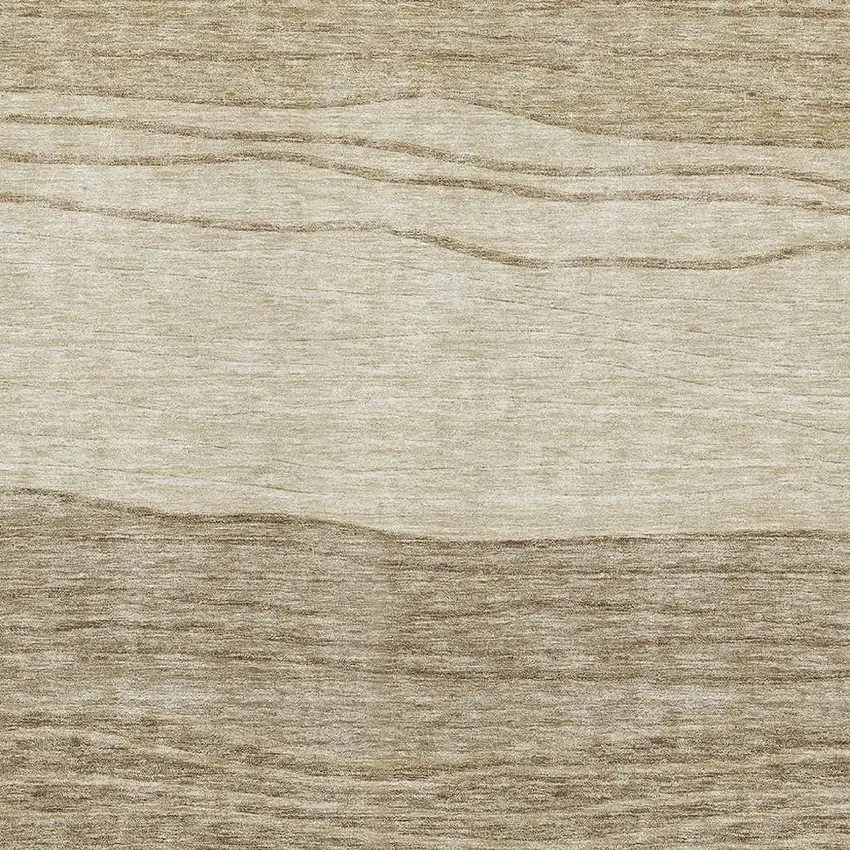 Beige And Brown Striped Washable Area Rug With UV Protection Photo 4