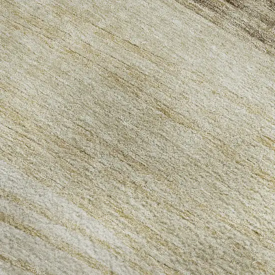 Beige And Brown Striped Washable Area Rug With UV Protection Photo 3