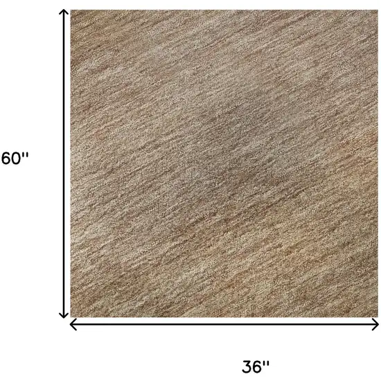 Beige And Brown Striped Washable Area Rug With UV Protection Photo 8