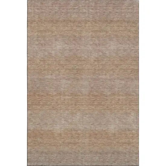 Beige And Brown Striped Washable Area Rug With UV Protection Photo 5