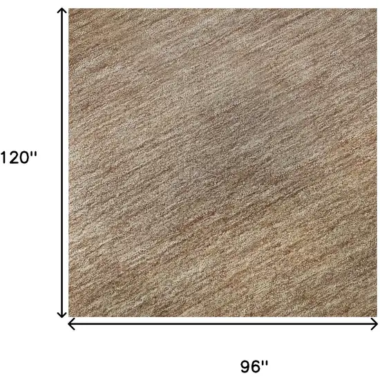 Beige And Brown Striped Washable Area Rug With UV Protection Photo 8