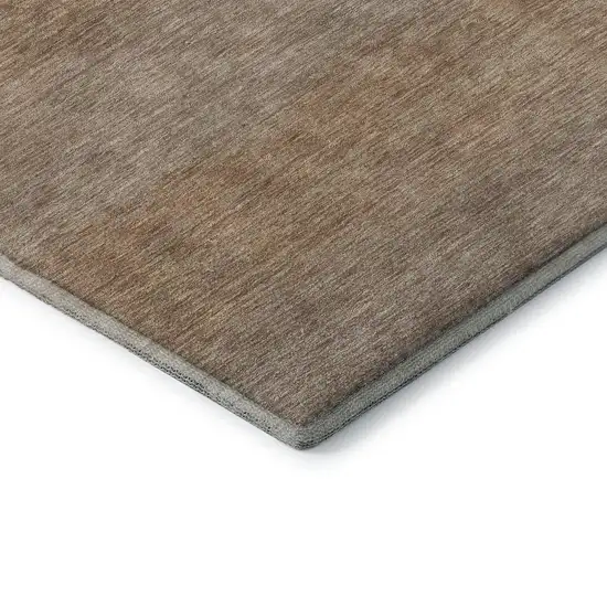 Beige And Brown Striped Washable Area Rug With UV Protection Photo 6