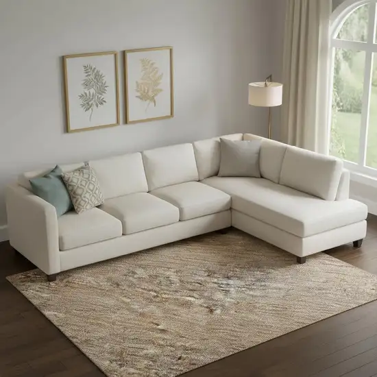 Beige And Brown Striped Washable Area Rug With UV Protection Photo 2