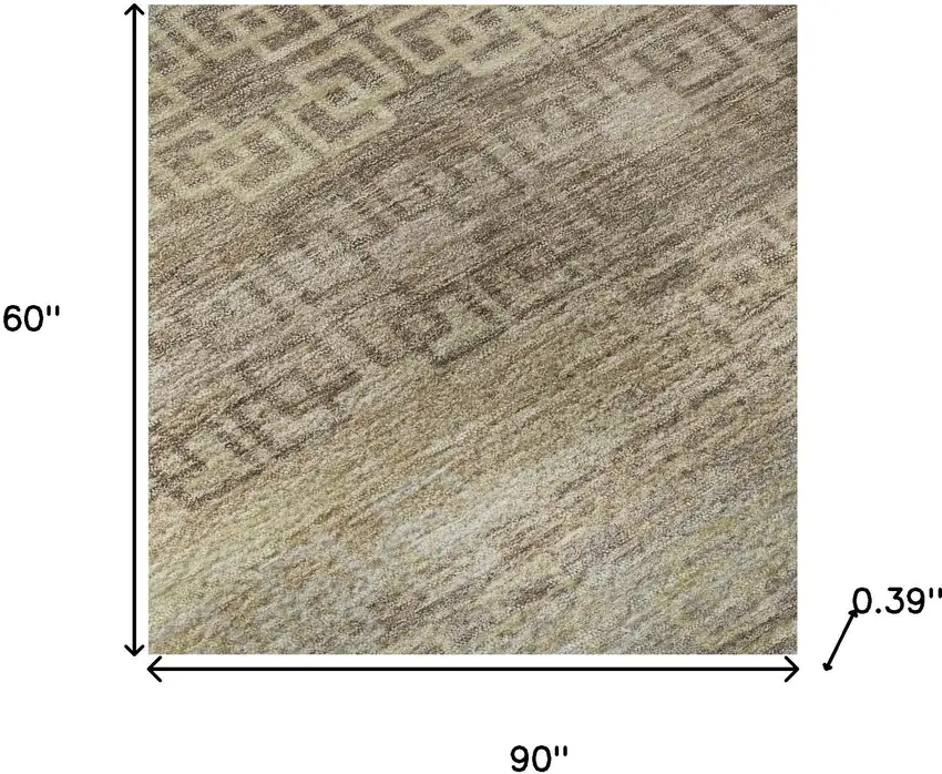 Beige And Brown Striped Washable Area Rug With UV Protection Photo 9