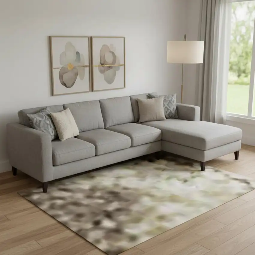 Beige And Brown Striped Washable Area Rug With UV Protection Photo 2