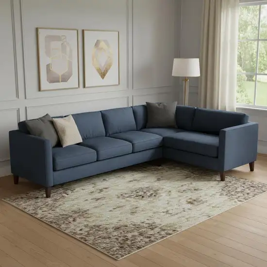 Beige And Brown Striped Washable Area Rug With UV Protection Photo 2