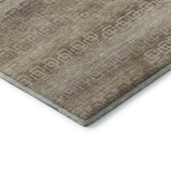 Beige And Brown Striped Washable Area Rug With UV Protection Photo 7