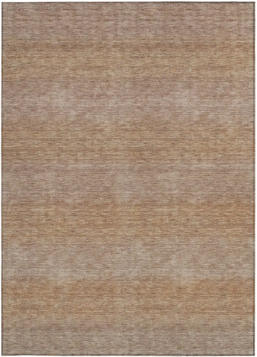 Beige And Brown Striped Washable Indoor Outdoor Area Rug Photo 5