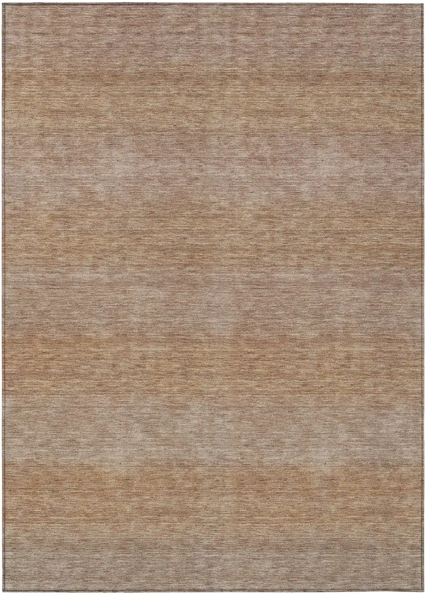 Beige And Brown Striped Washable Indoor Outdoor Area Rug Photo 1