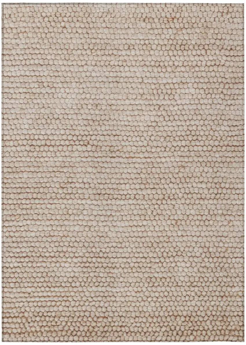 Beige And Brown Striped Washable Indoor Outdoor Area Rug Photo 2