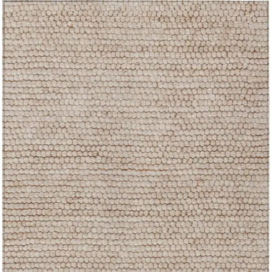 Beige And Brown Striped Washable Indoor Outdoor Area Rug Photo 4