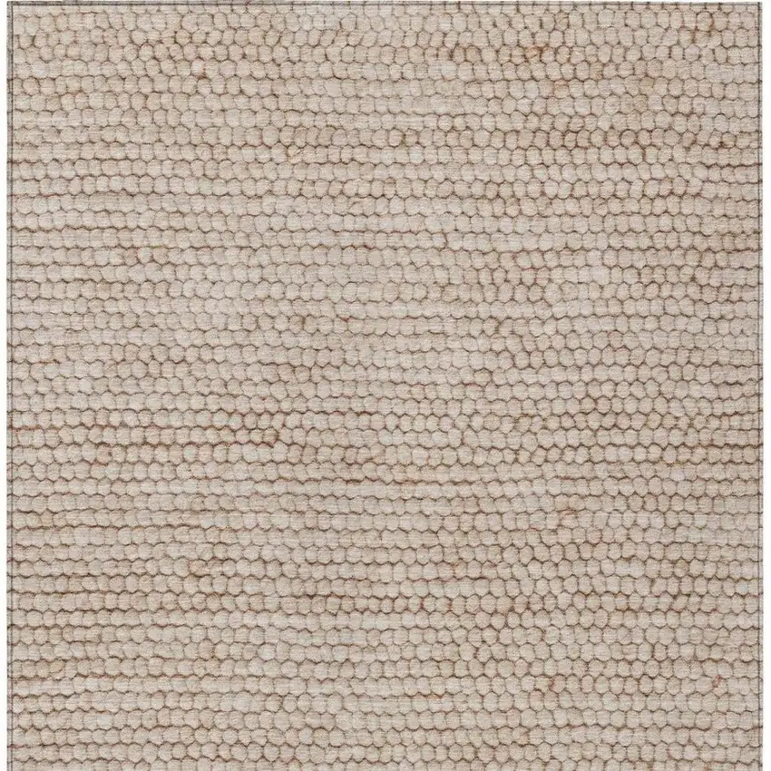 Beige And Brown Striped Washable Indoor Outdoor Area Rug Photo 4
