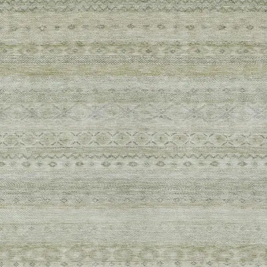Beige And Brown Striped Washable Indoor Outdoor Area Rug Photo 3