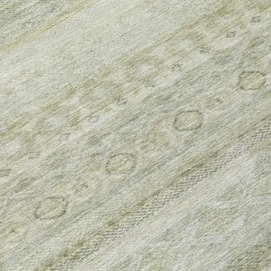 Beige And Brown Striped Washable Indoor Outdoor Area Rug Photo 6