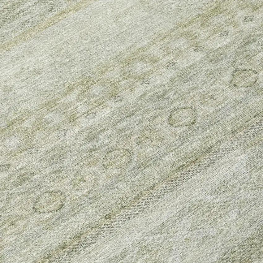 Beige And Brown Striped Washable Indoor Outdoor Area Rug Photo 6