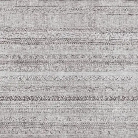 Beige And Brown Striped Washable Indoor Outdoor Area Rug Photo 3