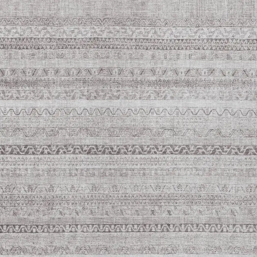 Beige And Brown Striped Washable Indoor Outdoor Area Rug Photo 3