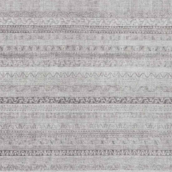 Beige And Brown Striped Washable Indoor Outdoor Area Rug Photo 3