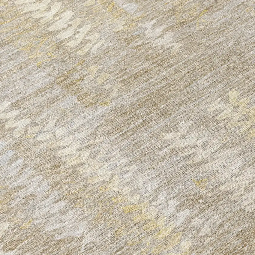 Beige And Brown Striped Washable Indoor Outdoor Area Rug Photo 5