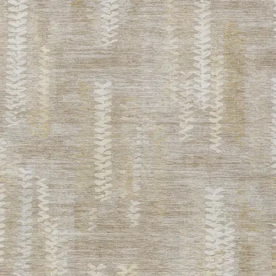 Beige And Brown Striped Washable Indoor Outdoor Area Rug Photo 2
