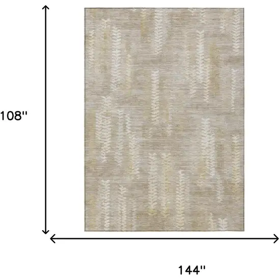 Beige And Brown Striped Washable Indoor Outdoor Area Rug Photo 6