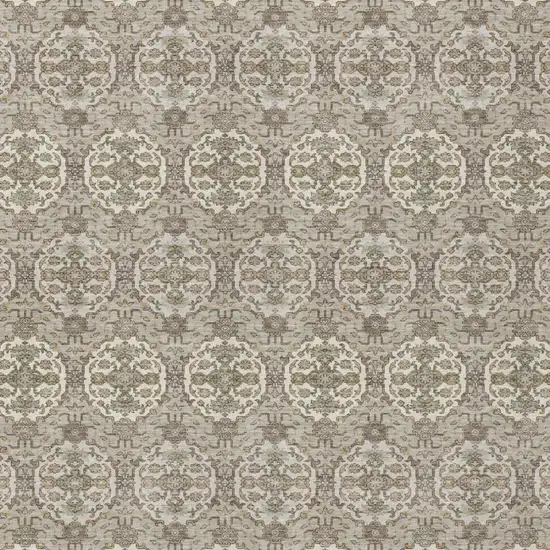 Beige And Brown Striped Washable Indoor Outdoor Area Rug Photo 3