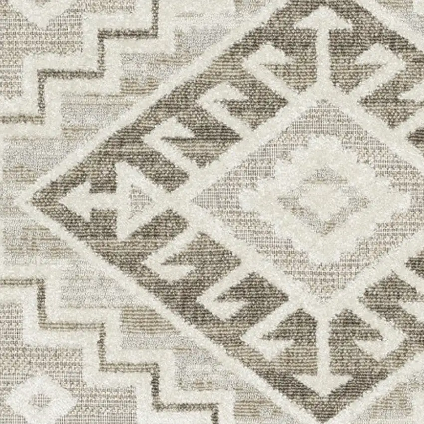 Beige And Brown Tribal Area Rug Photo 7