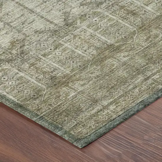 Beige And Brown Tribal Washable Indoor Outdoor Area Rug Photo 5